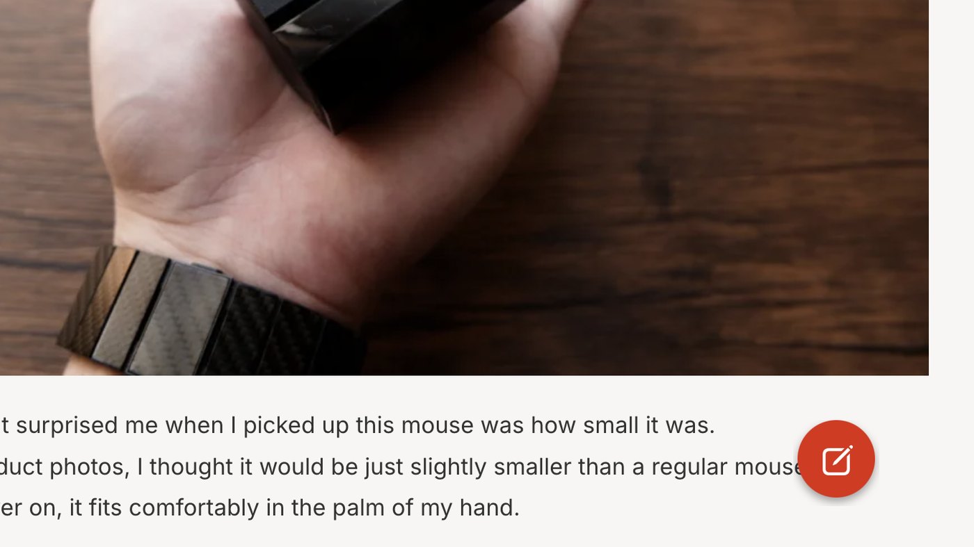 The red floating button sitting right next to an article being read